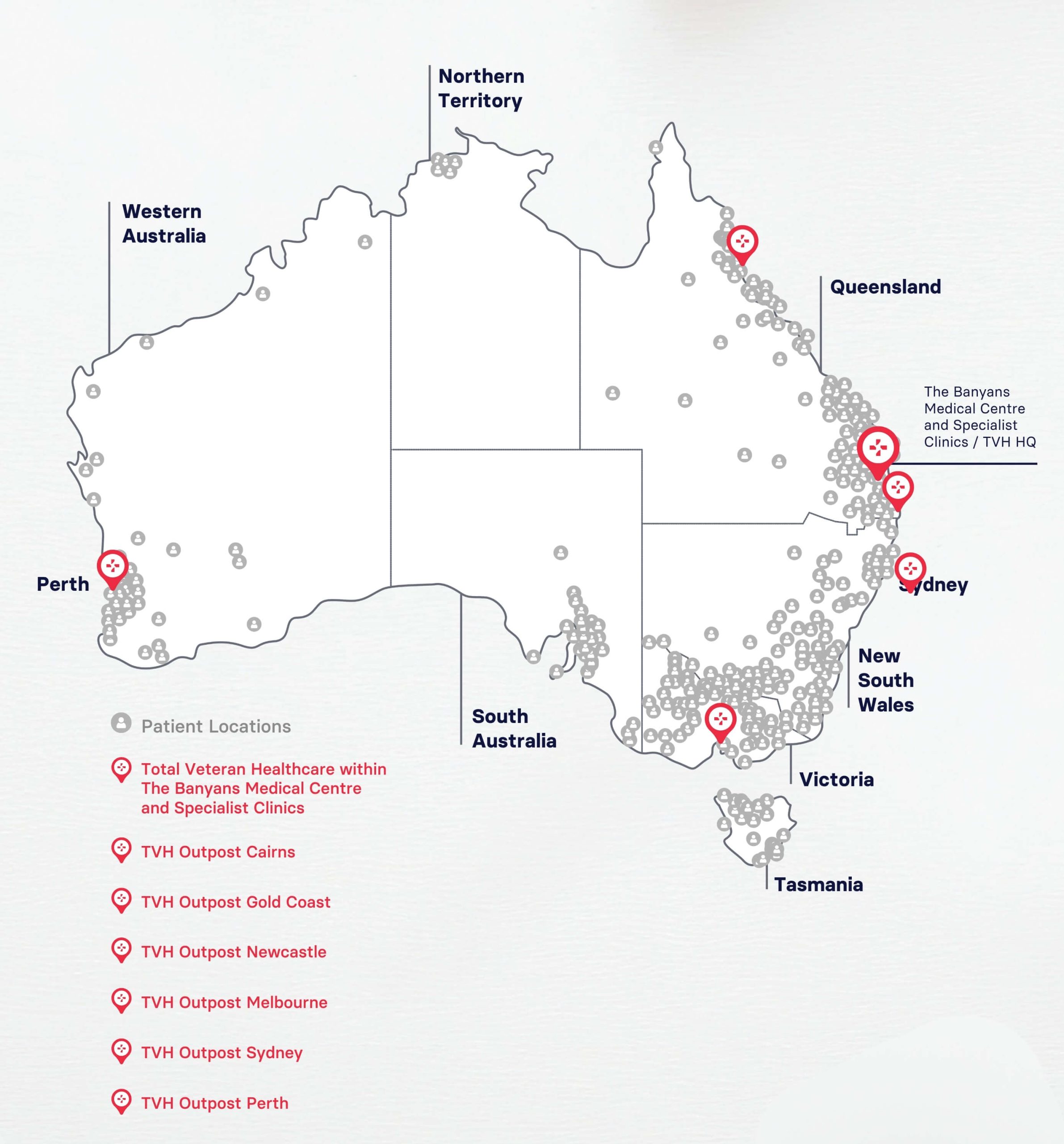 Total Veteran Healthcare Outposts Map
